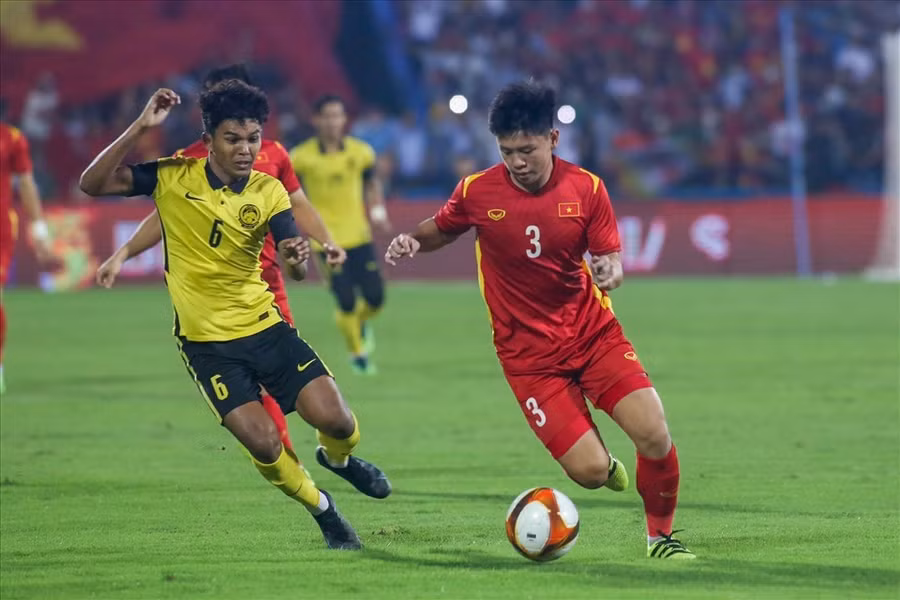 U23 Việt Nam từng thắng U23 Malaysia 1-0 tại bán kết SEA Games 31. Ảnh: VFF