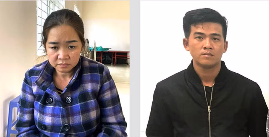  Dương Thị Ngọc Loan và Võ Văn Vũ Linh bị khởi tố và bắt tạm giam. Ảnh Công an cung cấp