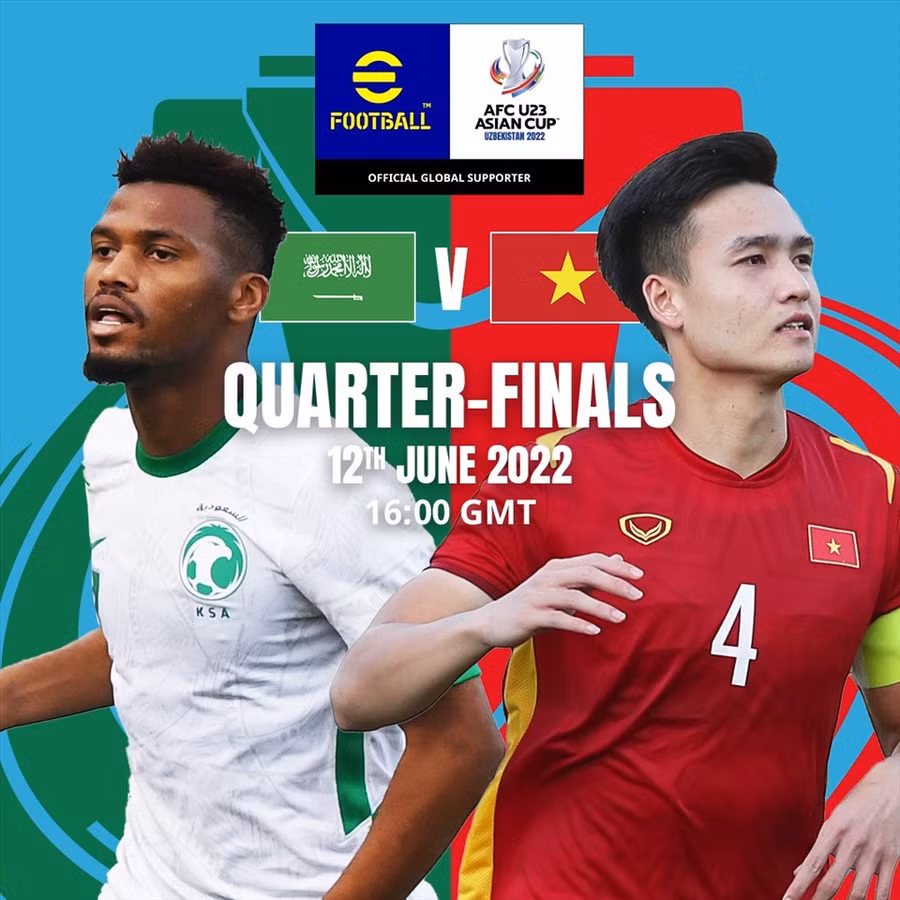  U23 Việt Nam đối đầu U23 Saudi Arabia tại tứ kết giải U23 Châu Á 2022. Ảnh: AFC