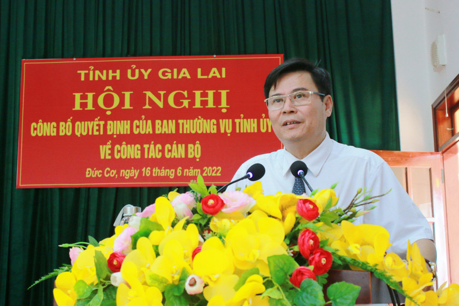 Tân Bí thư Huyện ủy Đức Cơ Phạm Văn Cường. Ảnh: Vĩnh Hoàng Tân Bí thư Huyện ủy Đức Cơ Phạm Văn Cường. Ảnh: Vĩnh Hoàng