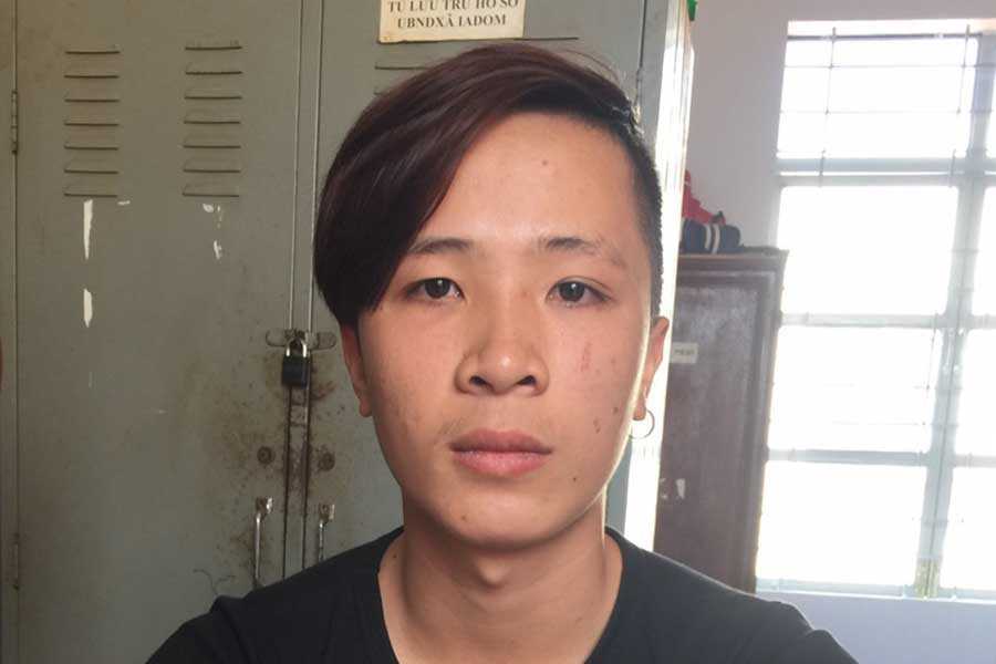 Đối tượng Phan Văn Vinh tại Công an huyện Đức Cơ. Ảnh: Lê Văn Châu