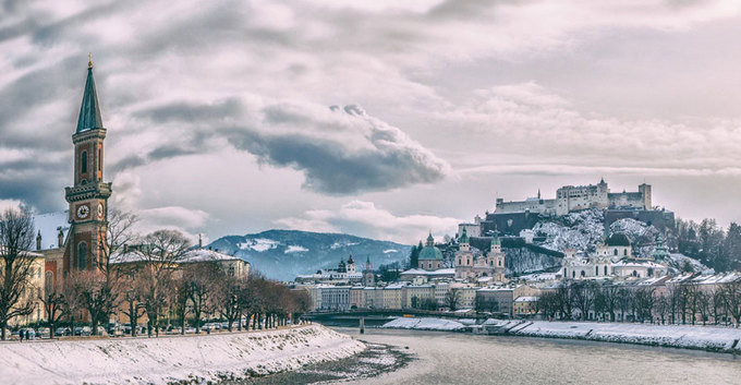 Mùa đông ở Salzburg. 