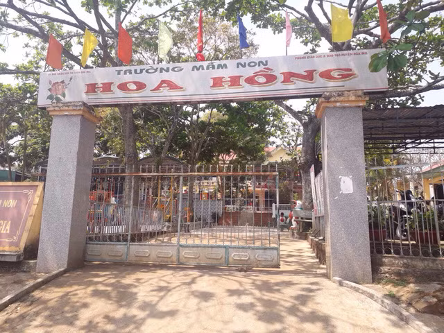 Trường Mầm non Hoa Hồng (huyện Đắk Mil, tỉnh Đắk Nông) nơi xảy ra vụ việc.