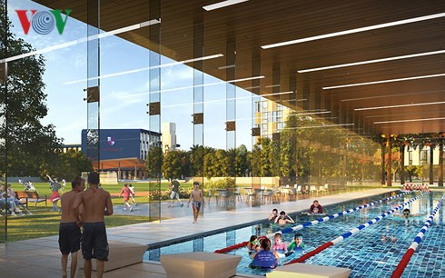 Phối cảnh 3 D- Hồ bơi tại IEC. Phối cảnh 3 D- Hồ bơi tại IEC.