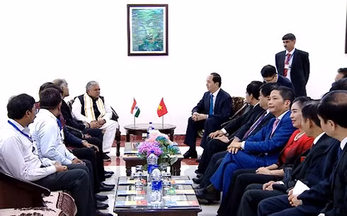 Chủ tịch nước Trần Đại Quang tiếp Bộ trưởng Bộ Nông nghiệp bang Bihar Prem Kumar.