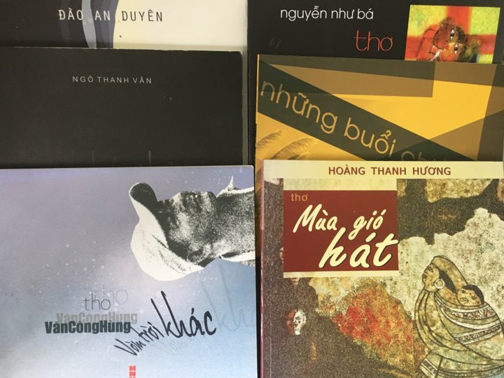  Một số tập thơ đã xuất bản của các nhà thơ Gia Lai. Ảnh: T.B