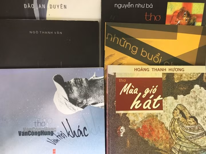  Một số tập thơ đã xuất bản của các nhà thơ Gia Lai. Ảnh: T.B