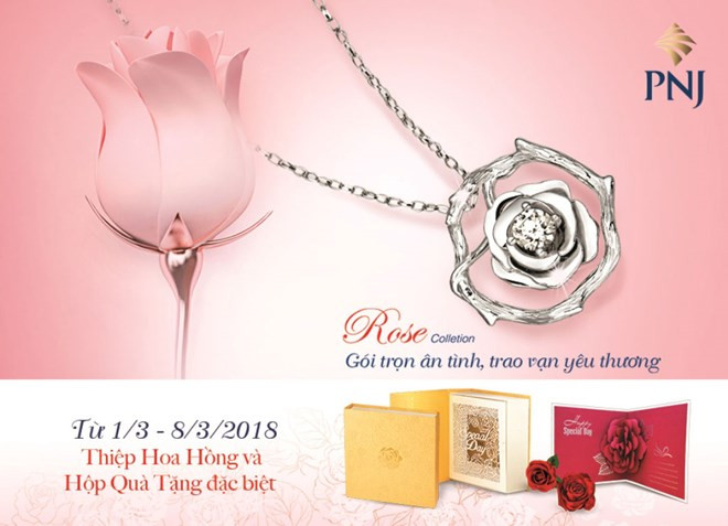 PNJ tung ra các bộ sưu tập và khuyến mãi dịp 8/3. (Ảnh: pnj.com.vn)