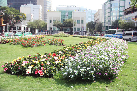  Công viên hoa tươi hình thành sau công tác xử lý lấn chiếm vỉa hè, lòng lề đường của ông Đoàn Ngọc Hải