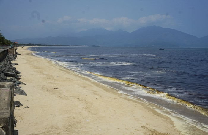 Vệt nước màu đen dài hơn 5 km dọc bờ biển Nguyễn Tất Thành.