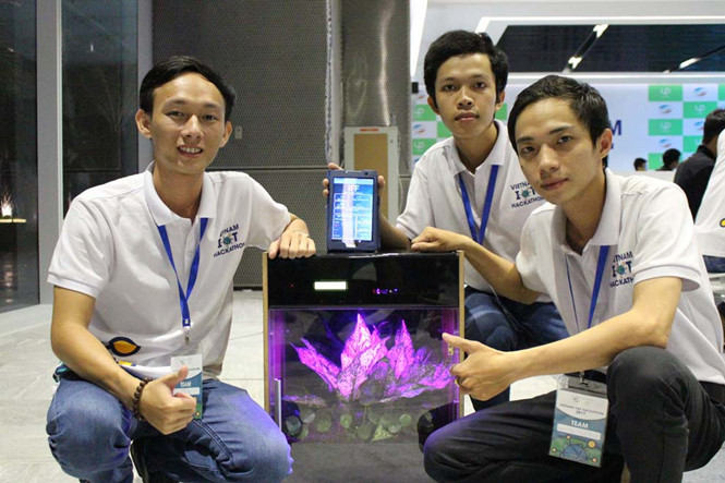 Nhóm 3 chàng trai sáng chế ra tủ điện trồng rau