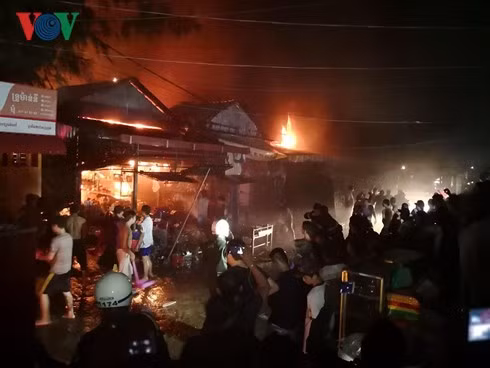 Hiện trường vụ cháy tại Phnom Penh.