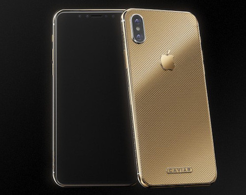 Caviar mạ vàng iPhone X và bán với giá khoảng 5.000 USD.  Caviar mạ vàng iPhone X và bán với giá khoảng 5.000 USD.