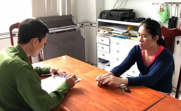 Đối tượng Ni tại cơ quan Công an.