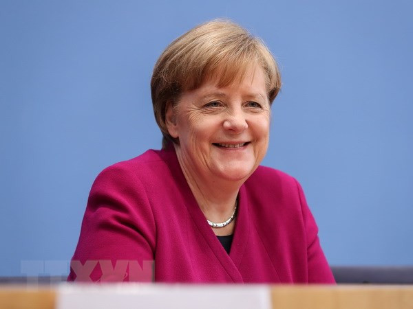 Thủ tướng Đức Angela Merkel trong cuộc họp báo tại Berlin ngày 12-3. (Nguồn: THX/TTXVN) Thủ tướng Đức Angela Merkel trong cuộc họp báo tại Berlin ngày 12-3. (Nguồn: THX/TTXVN)