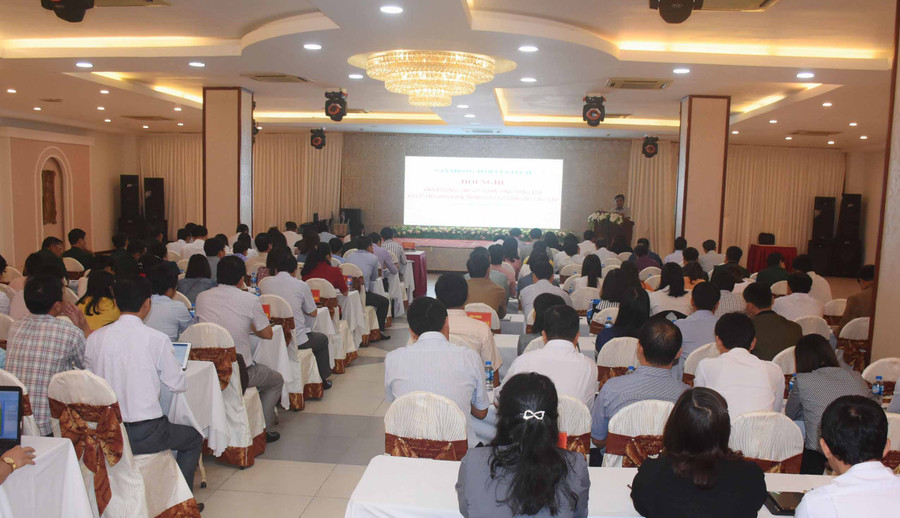 Quang cảnh diễn ra hội nghị Văn phòng cấp ủy toàn tỉnh. Ảnh: Minh Nguyễn