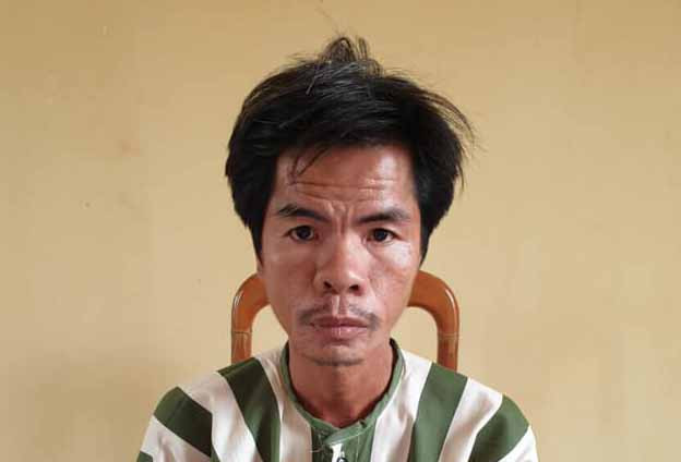 Đối tượng Lê Văn Kỳ tại cơ quan Công an. Ảnh: Văn Ngọc