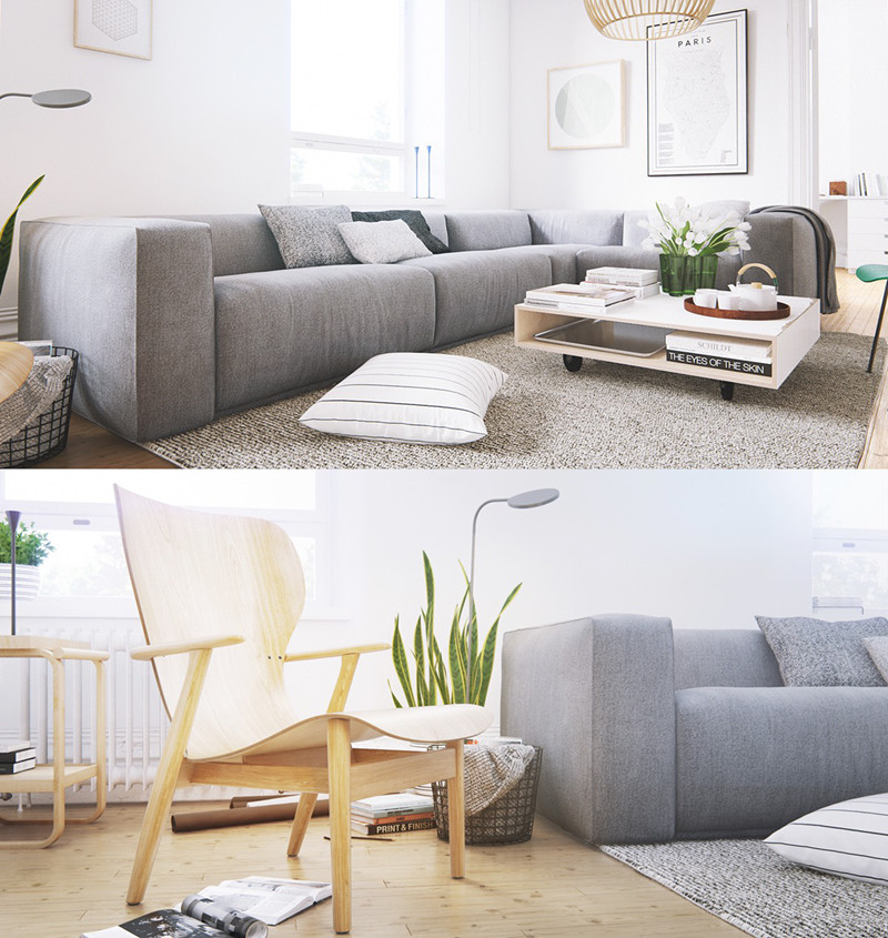 Bộ bàn ghế sofa dáng thấp có thể giúp gia chủ tiếp đón khách bằng cách ngồi ở trên ghế hoặc ngồi dưới thảm của sàn nhà.