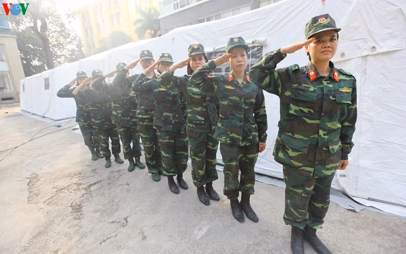 Các nữ quân nhân sẽ tham gia Bệnh viện Dã chiến cấp 2 số 2 tại Nam Sudan (Ảnh: Trọng Phú)