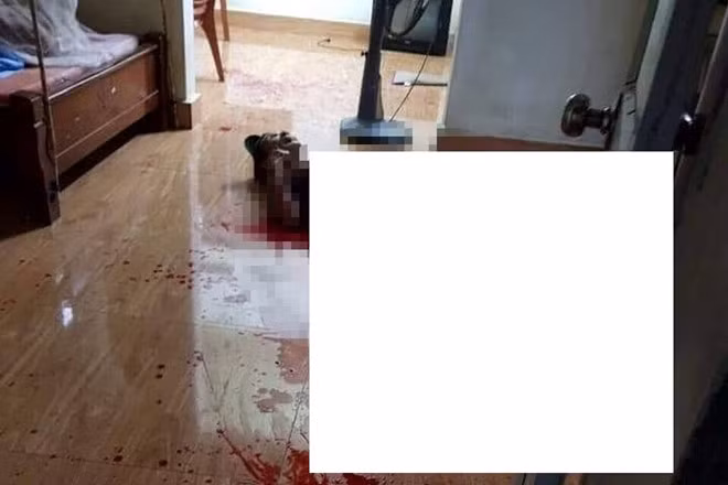  Hiện trường vụ án mạng. Ảnh: Quốc Nam.