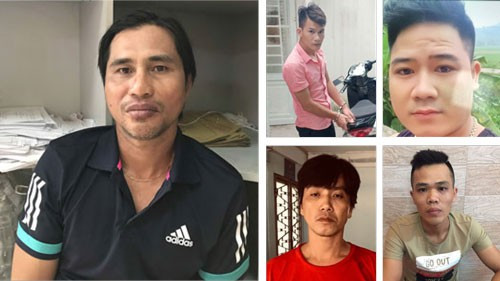 Phạm Phong Phú và 4 đàn em vừa bị công an bắt giữ