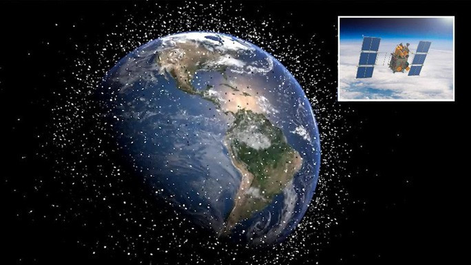 Hiện tại có hơn 8.400 tấn rác thải vũ trụ di chuyển theo quỹ đạo trái đất. Ảnh: NASA’s Johnson Space Center
