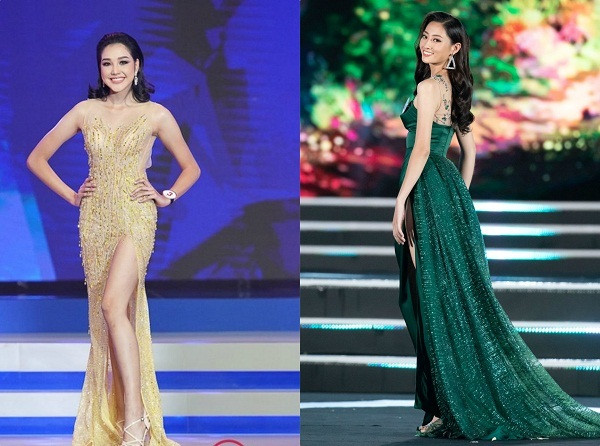 Người đẹp Thái Lan và Việt Nam trong phần thi áo dạ hội. Cả hai đều được đánh giá cao trong phần thể hiện này.