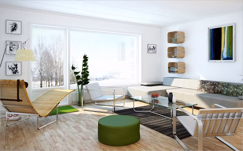 Phòng khách được bố trí ở gần cửa sổ giúp gia chủ có thể nhìn ra ngoài ngắm cảnh vật thiên nhiên. Phòng khách được bố trí ở gần cửa sổ giúp gia chủ có thể nhìn ra ngoài ngắm cảnh vật thiên nhiên.