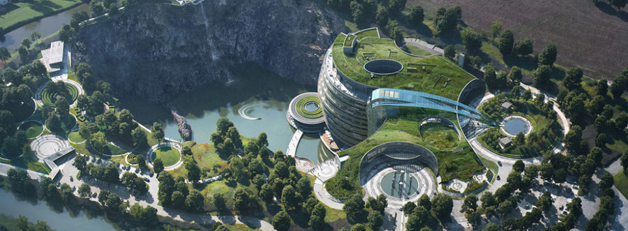 Tầng cuối cùng có độ sâu 88m dưới lòng đất. Hai tầng lộ thiên phía trên được bao quanh bởi thảm thực vật xanh mướt nên rất thân thiện với thiên nhiên. (Ảnh:TnhGlobal) Tầng cuối cùng có độ sâu 88m dưới lòng đất. Hai tầng lộ thiên phía trên được bao quanh bởi thảm thực vật xanh mướt nên rất thân thiện với thiên nhiên. (Ảnh:TnhGlobal)