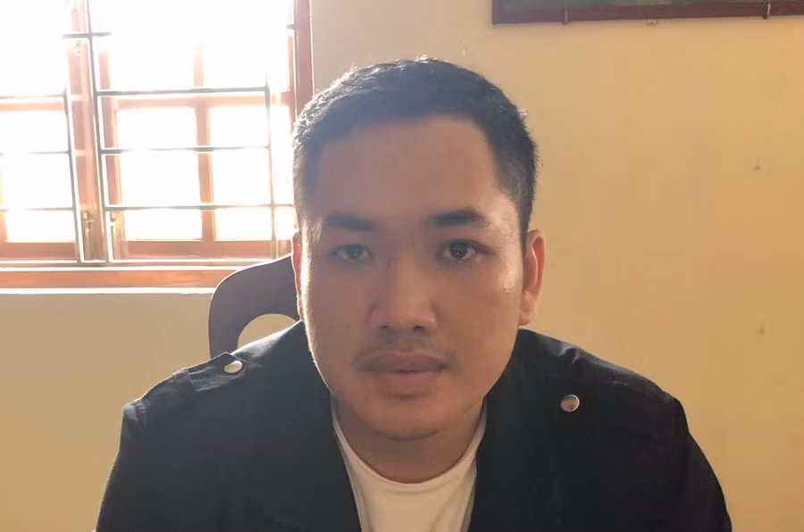  Đối tượng Dương Văn Tuấn tại cơ quan Công an. Ảnh: Văn Ngọc