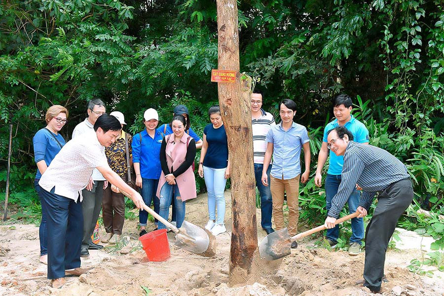  Báo Gia Lai huy động cán bộ, viên chức đóng góp mỗi người 1 ngày lương mua 3 cây giáng hương trồng tại khu di tích nhân dịp 2-9 vừa qua. Ảnh: Đ.T