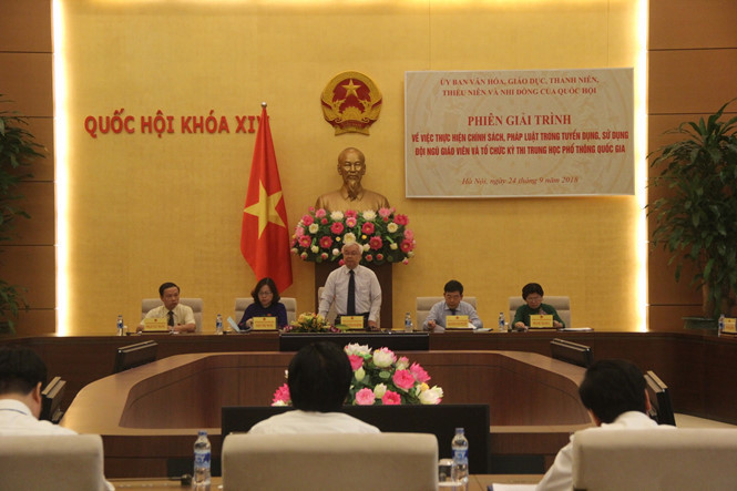 Ông Phan Thanh Bình, Chủ nhiệm Ủy ban Văn hóa, giáo dục, thanh niên, thiếu niên và nhi đồng của Quốc hội, chỉ ra những bất cập của kỳ thi THPT quốc gia vừa qua ẢNH TUỆ NGUYỄN