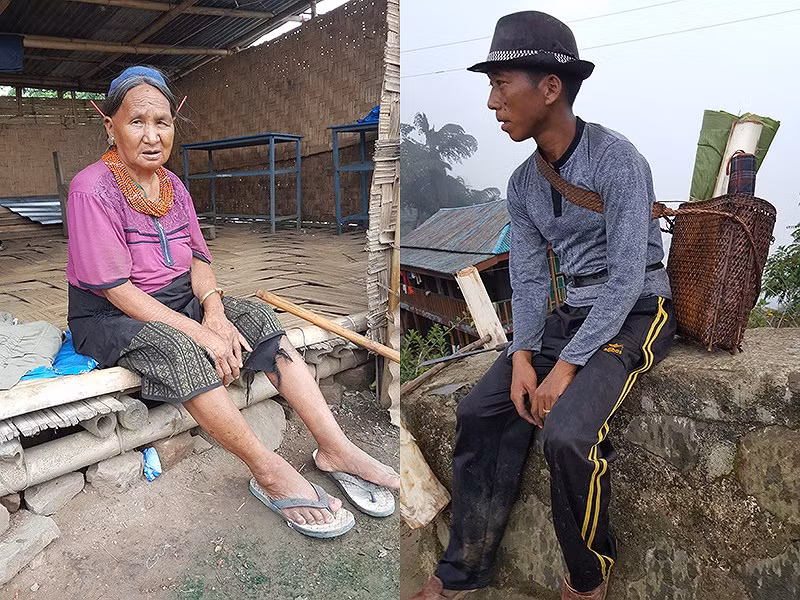  Phụ nữ và thợ săn Konyak ở Nagaland. Ảnh: Cẩm Tú