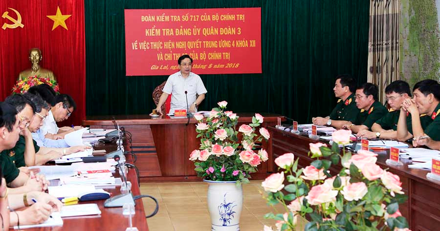 Đồng chí Nghiêm Phú Cường, Ủy viên Ủy ban kiểm tra Trung ương kết luận buổi kiểm tra. Ảnh: Vũ Duy  Đồng chí Nghiêm Phú Cường, Ủy viên Ủy ban kiểm tra Trung ương kết luận buổi kiểm tra. Ảnh: Vũ Duy