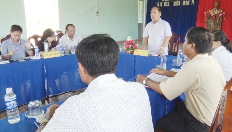 Đồng chí Châu Ngọc Tuấn-Phó Bí thư Tỉnh ủy phát biểu tại buổi làm việc. Ảnh: Hà Đức Thành