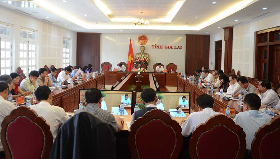  Quang cảnh hội nghị tại điểm cầu Gia Lai. Ảnh: Phương Linh