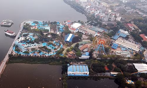 Công viên nước Hồ Tây nhìn từ trên cao. Ảnh: Ngọc Thành Công viên nước Hồ Tây nhìn từ trên cao. Ảnh: Ngọc Thành