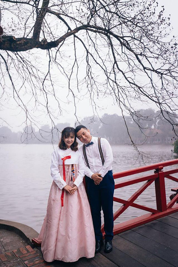 Cầu Thê Húc ở Hồ Gươm.