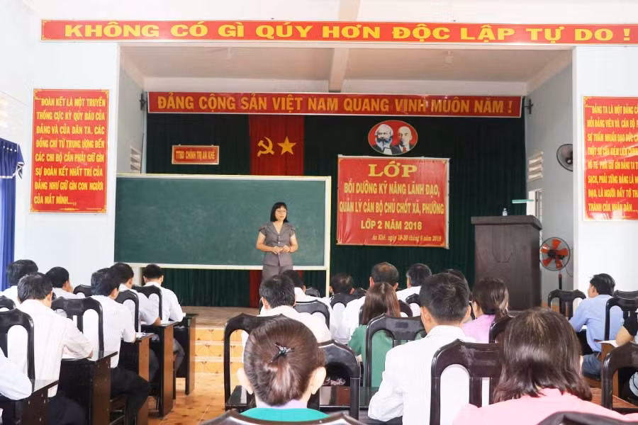 Quang cảnh lớp bồi dưỡng. Ảnh: Ngọc Minh