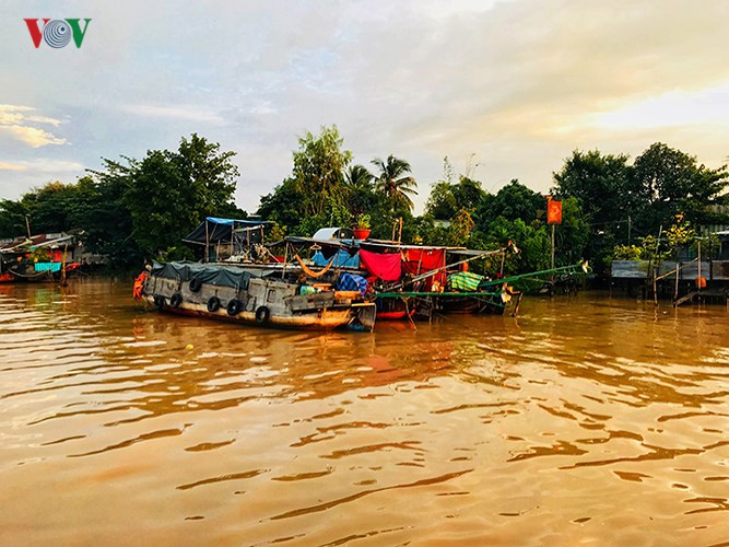 Ánh nắng sớm mai đã len lỏi vào từng ngôi nhà mang đặc trưng vùng sông nước.  Ánh nắng sớm mai đã len lỏi vào từng ngôi nhà mang đặc trưng vùng sông nước.