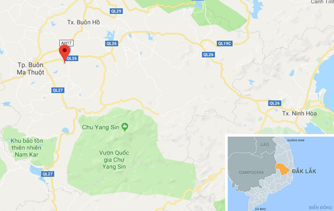 Xã Hòa Đông, nơi bị can Hoa sinh sống. Ảnh: Google Maps. Xã Hòa Đông, nơi bị can Hoa sinh sống. Ảnh: Google Maps.