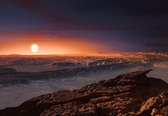 Quang cảnh trên Proxima Centarui b do NASA đồ họa từ những dữ liệu thu thập được - ảnh: NASA