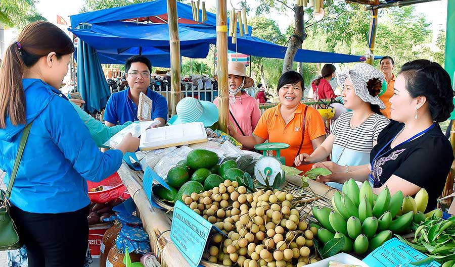 Các loại trái cây đặc sản được trưng bày tại Hội chợ nông-lâm sản do huyện Kbang tổ chức năm 2018. Ảnh: Đ.T Các loại trái cây đặc sản được trưng bày tại Hội chợ nông-lâm sản do huyện Kbang tổ chức năm 2018. Ảnh: Đ.T
