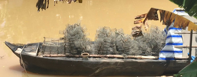 Chiếc xuồng ông Lượm dùng đi săn chuột ẢNH: THANH DŨNG