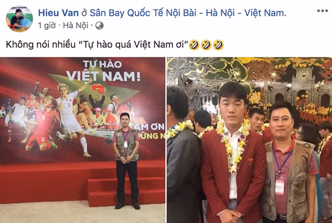  Nhiều người còn tranh thủ chụp ảnh cùng các cầu thủ Olympic Việt Nam và không quên đăng lên MXH