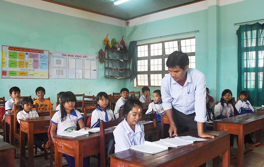  Trường Tiểu học Ngô Mây là nơi con em làng Sung Kắt (xã Ia Kla, huyện Đức Cơ) theo học. Ảnh: N.S