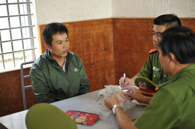 Đối tượng Tuấn Anh tại cơ quan công an