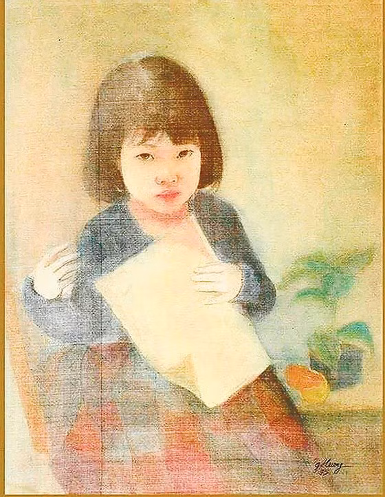 Bức tranh lụa bị nghi vấn giả mạo chữ ký của cố họa sĩ Giáng Hương