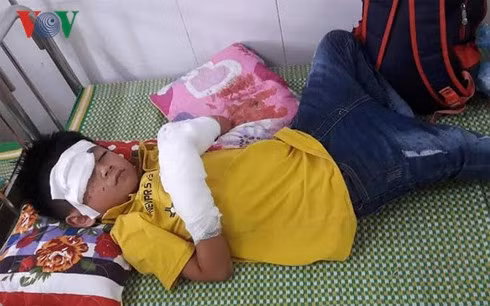 Cháu H đang được điều trị tại bệnh viện Sản Nhi Nghệ An.