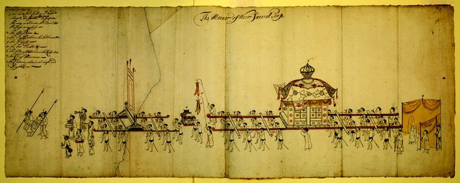 Đám tang một người quyền quý Đàng Ngoài. ẢNH: THƯ VIỆN HOÀNG GIA LUÂN ĐÔN